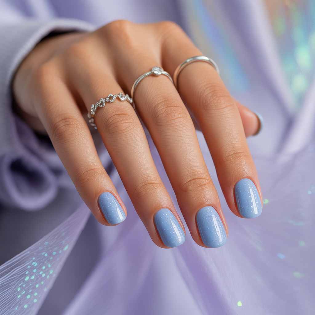 light blue nails