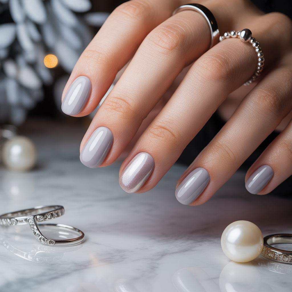 light grey nails