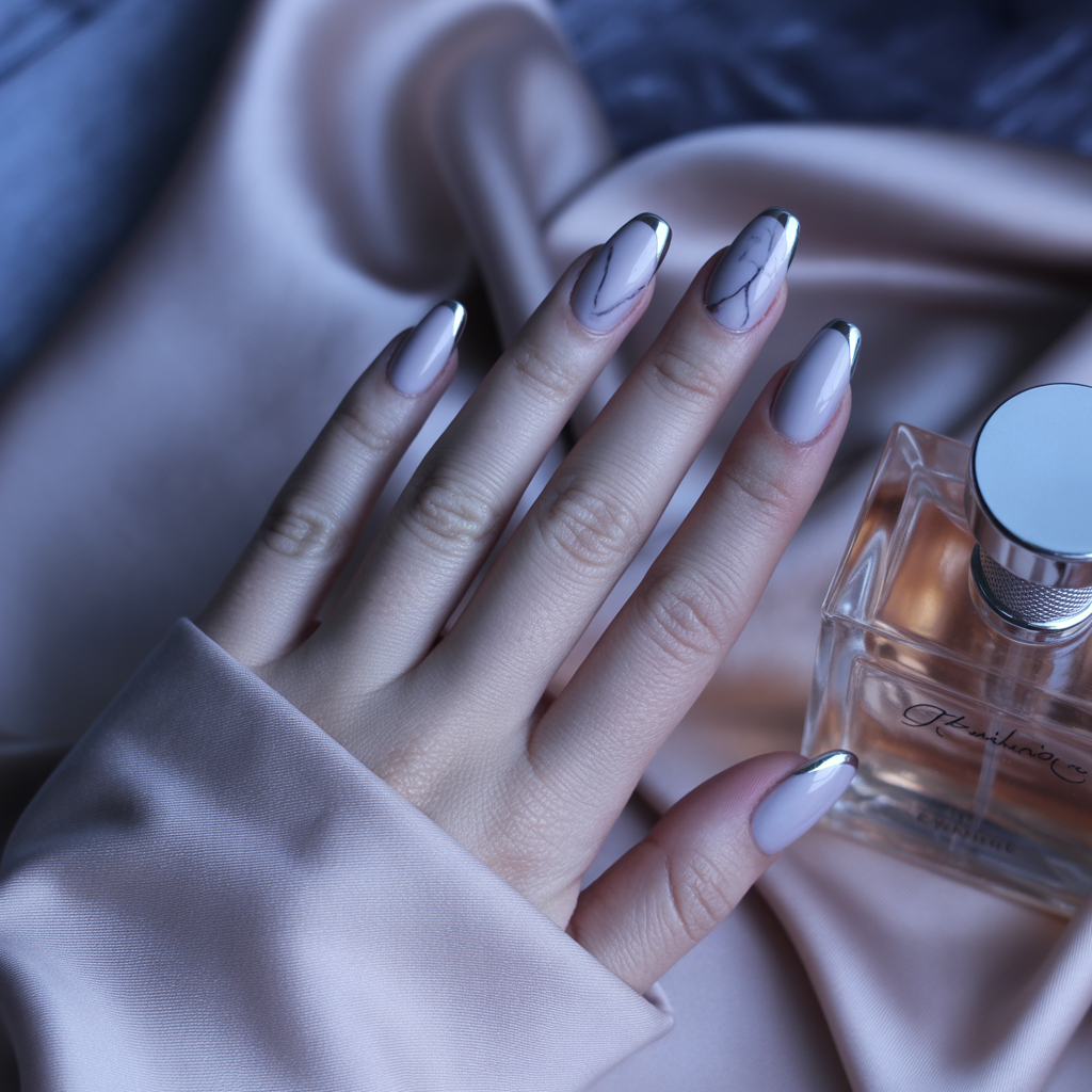 light grey nails