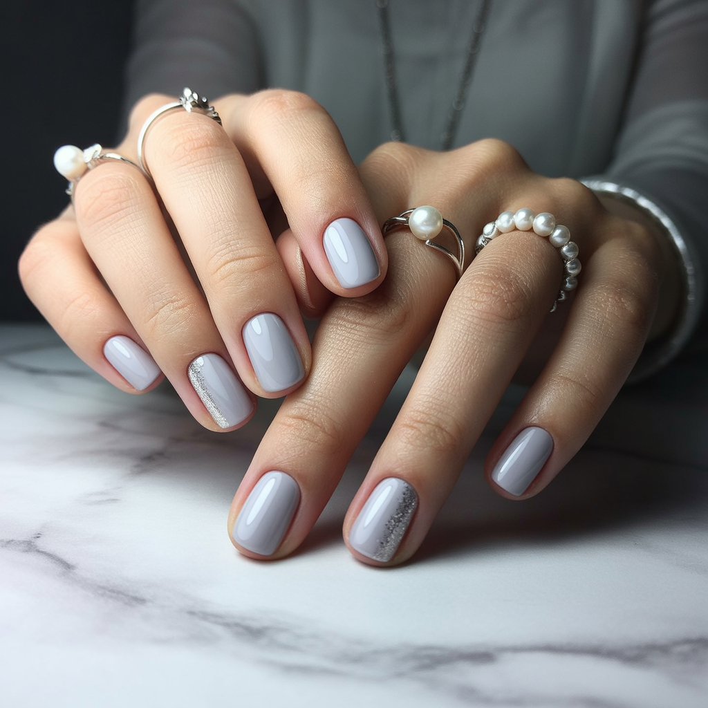 light grey nails
