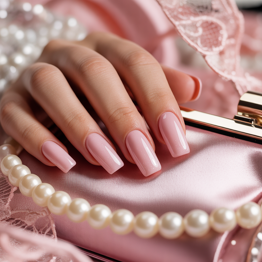 light pink acrylic nails