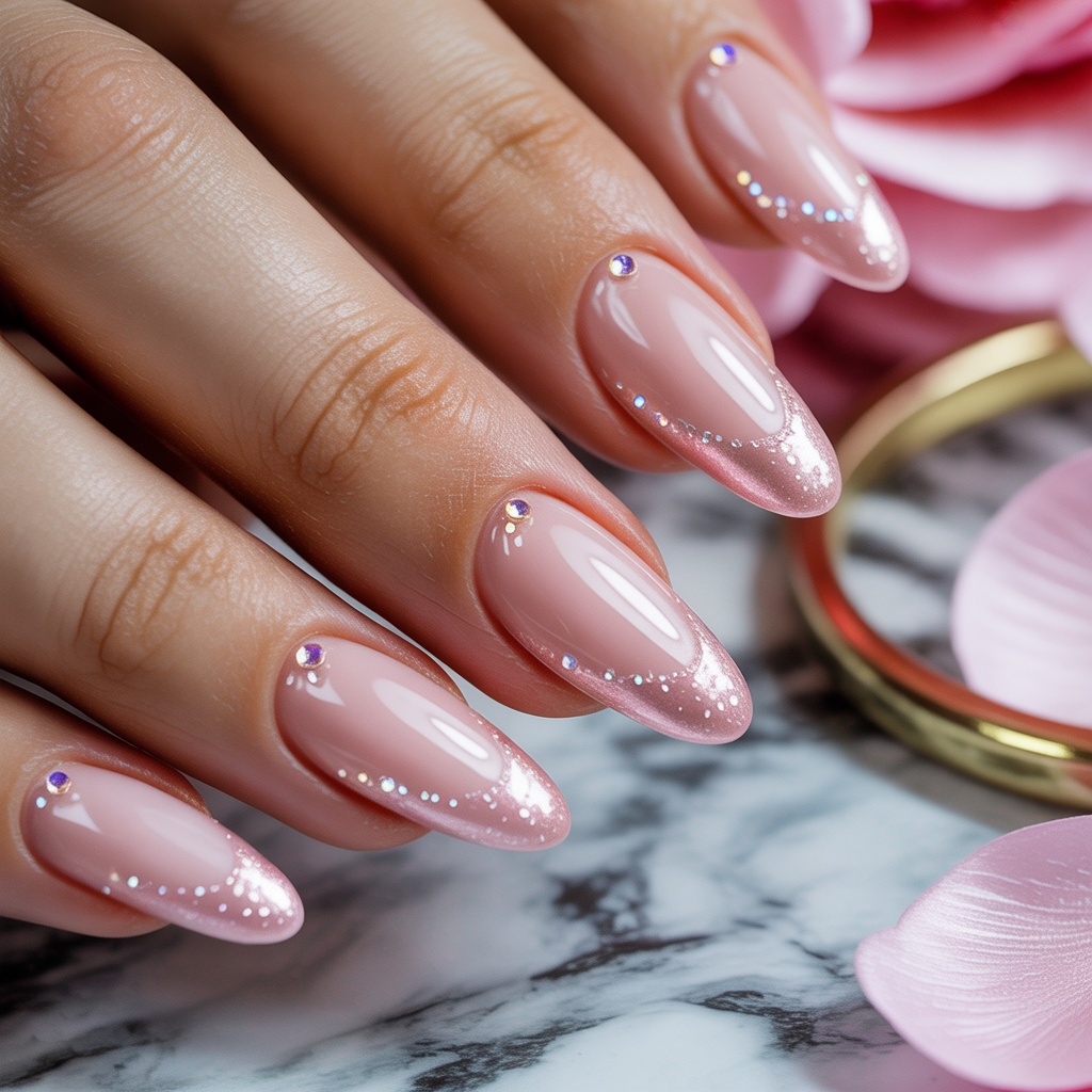 light pink acrylic nails