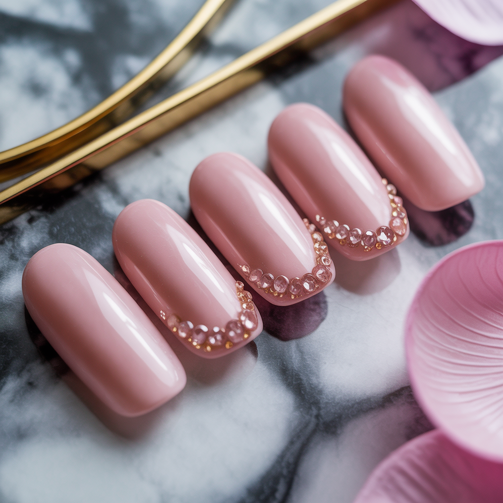 light pink acrylic nails