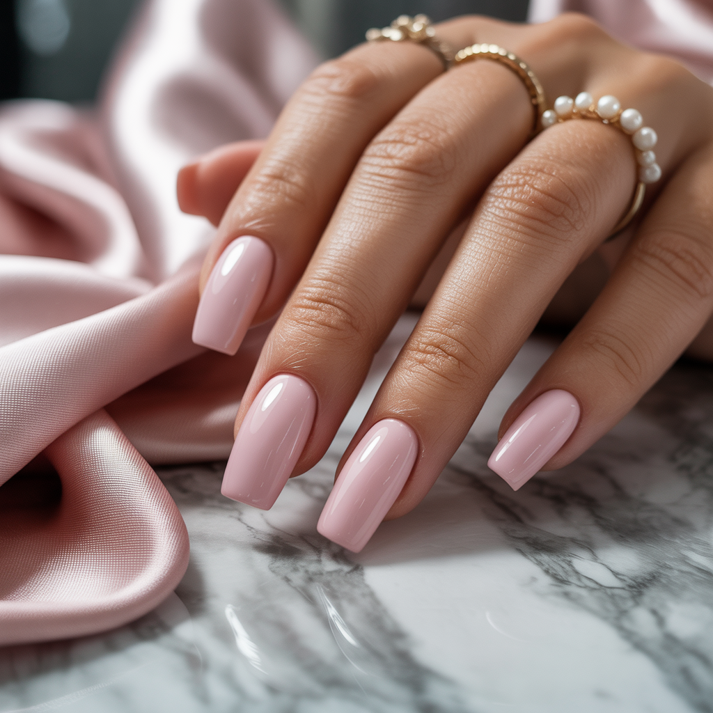 light pink acrylic nails