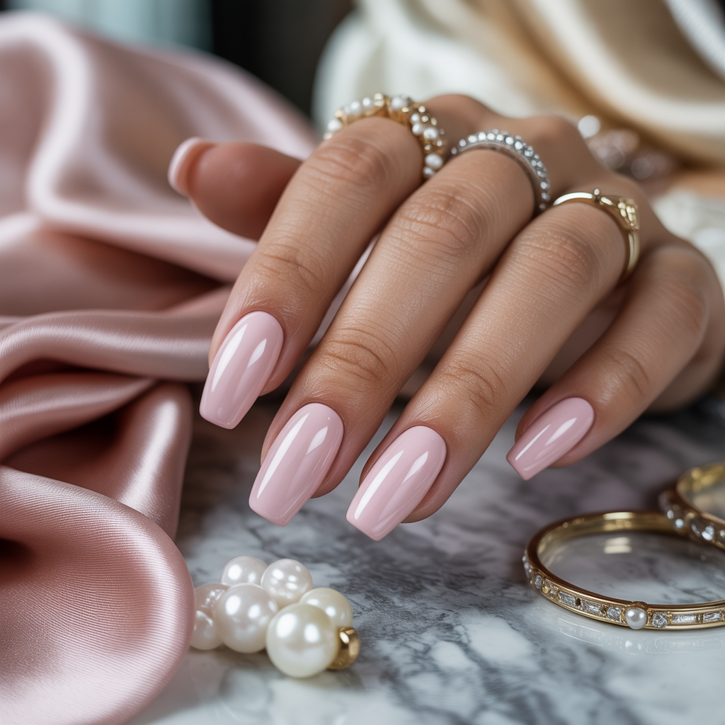 light pink acrylic nails