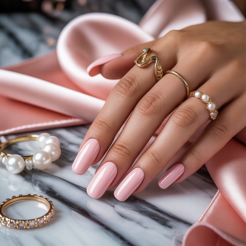 light pink acrylic nails