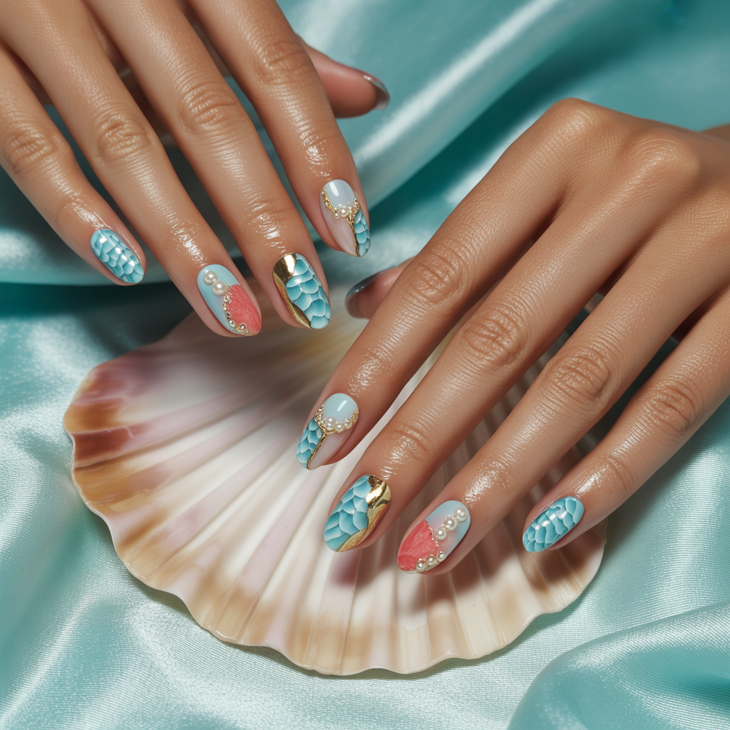 little mermaid nails