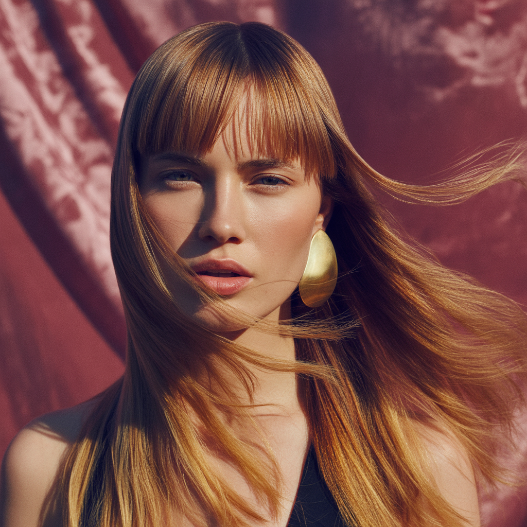 long hair with side bangs