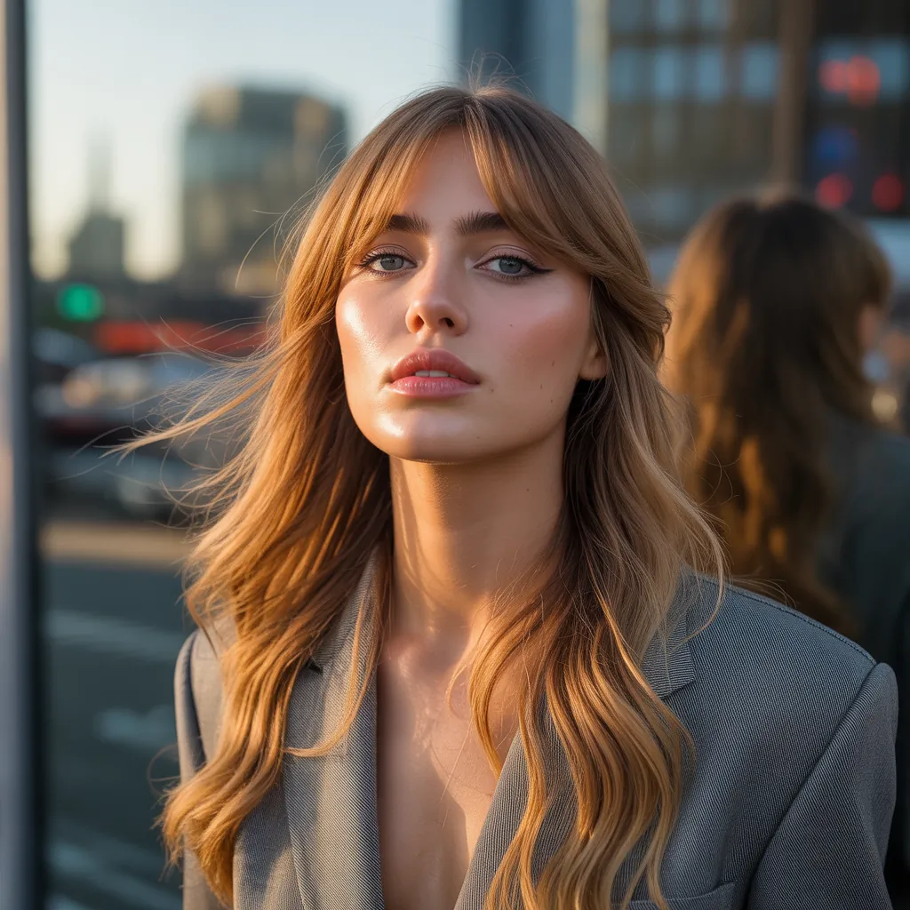 long hair with side bangs