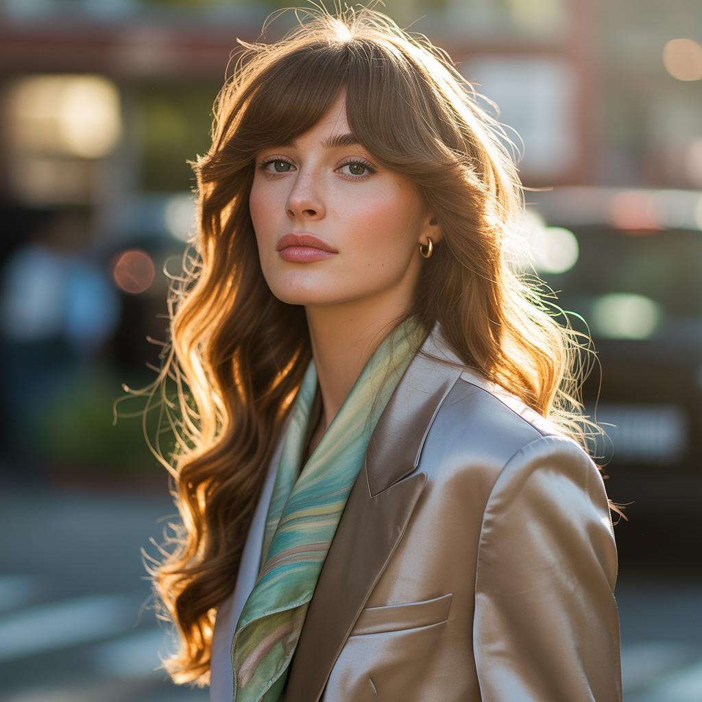 long hair with side bangs