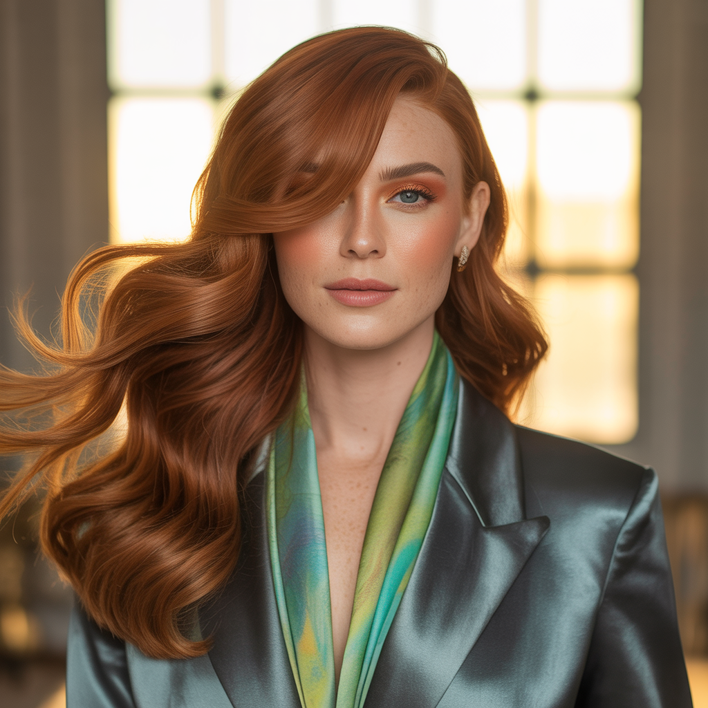 long hair with side bangs