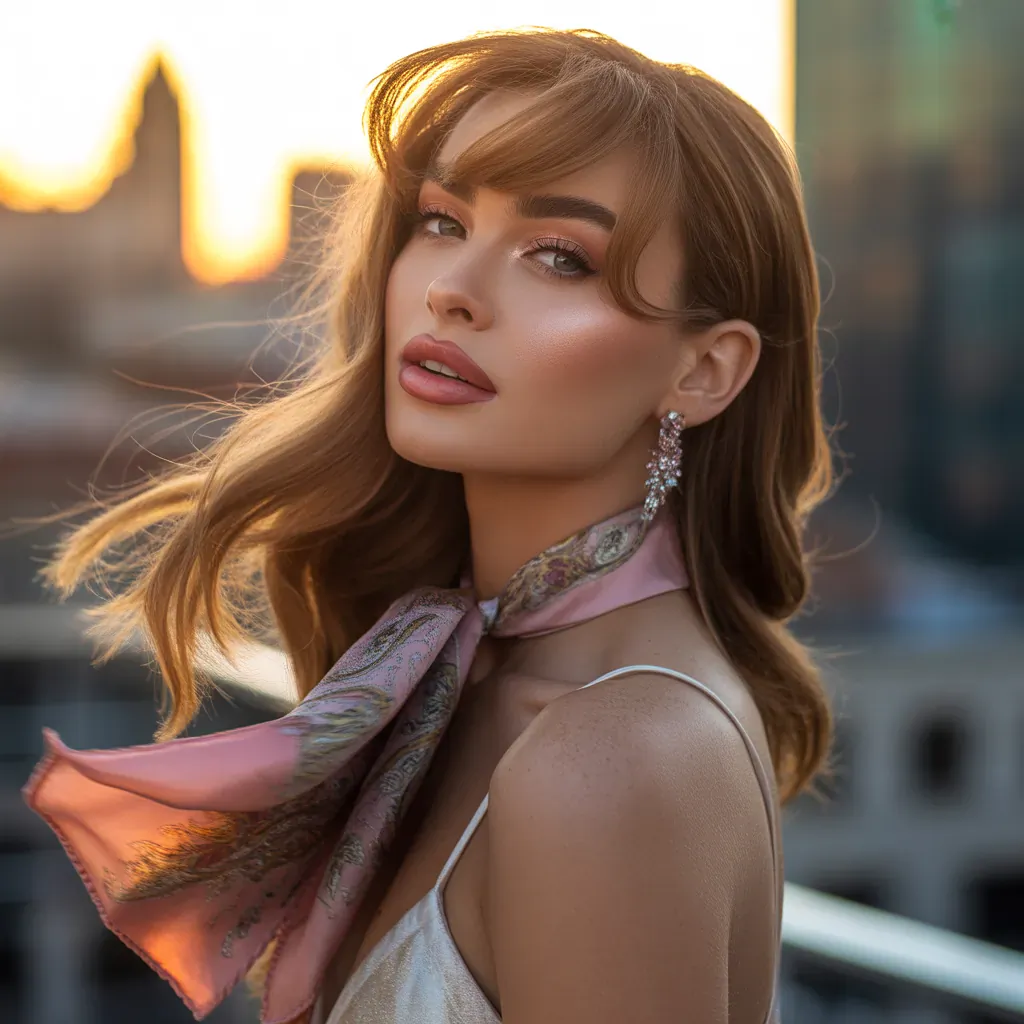 long hair with side bangs