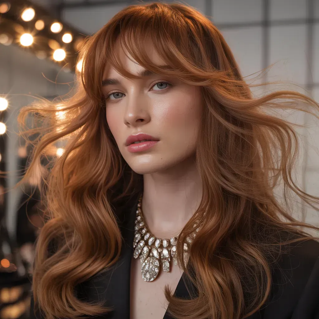 long hair with side bangs