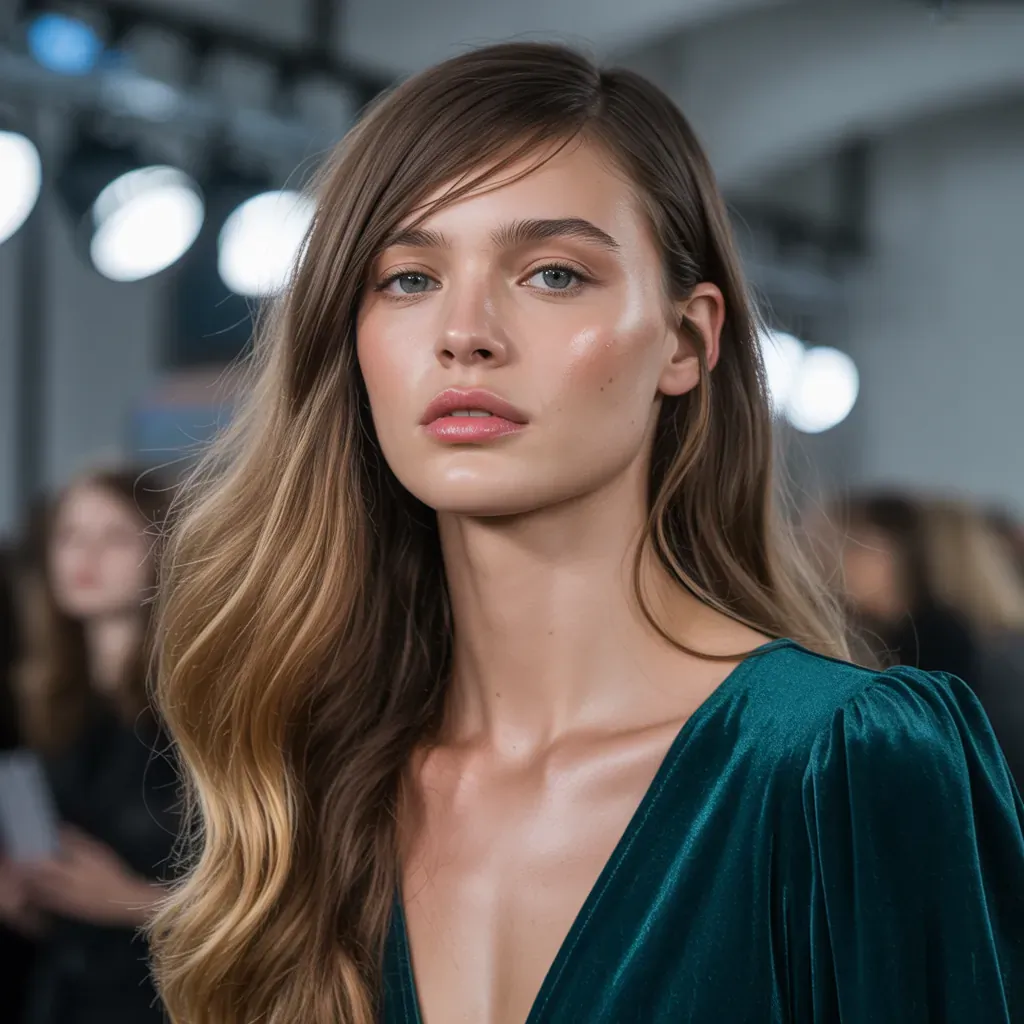 long hair with side bangs