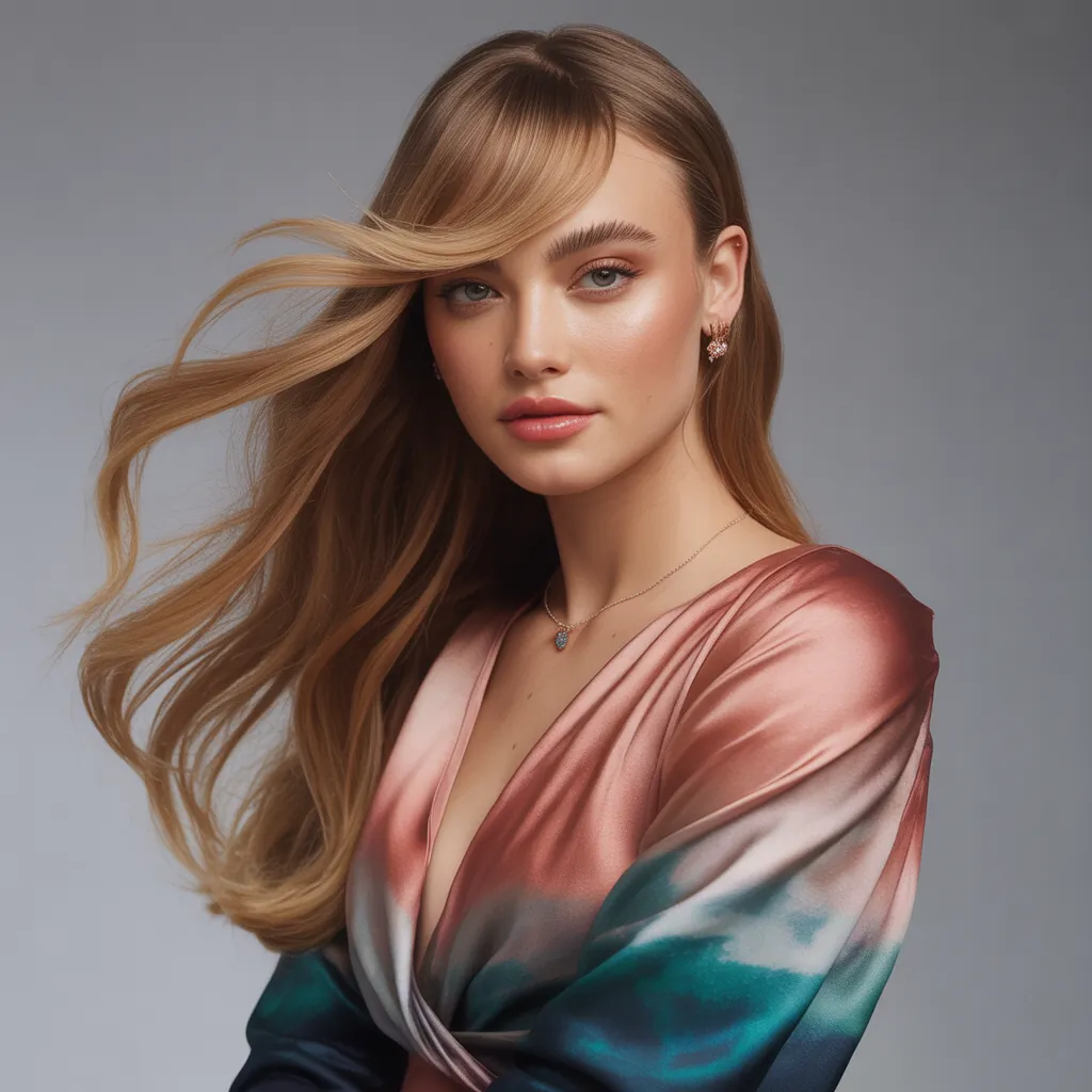 long hair with side bangs