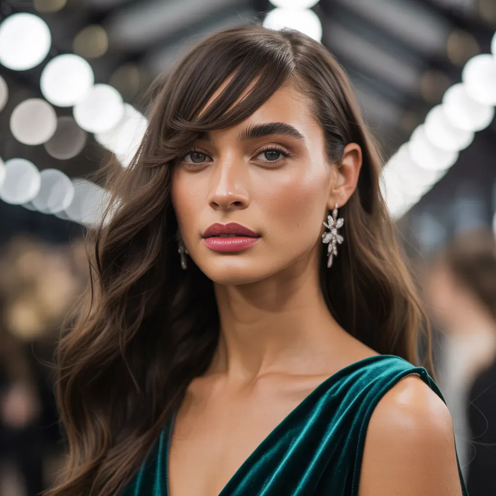 long hair with side bangs