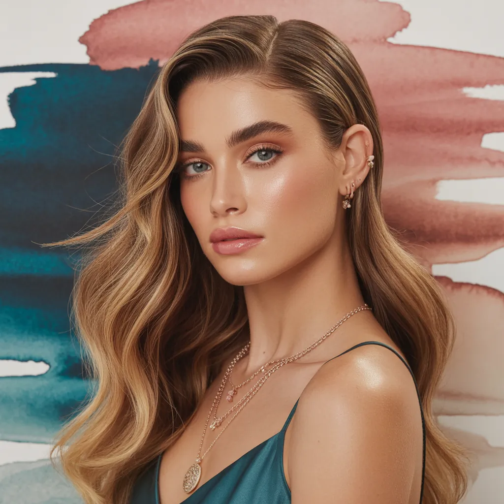 long hair with side bangs