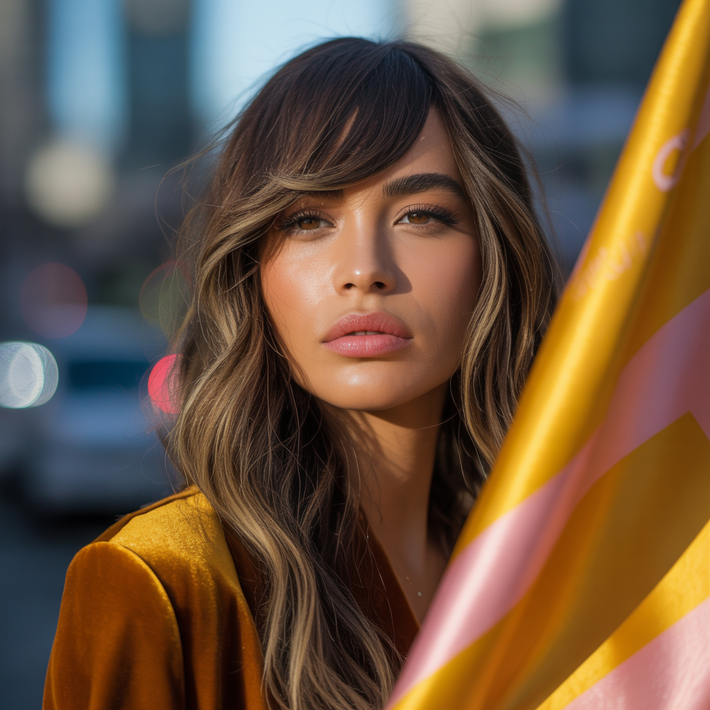 long hair with side bangs