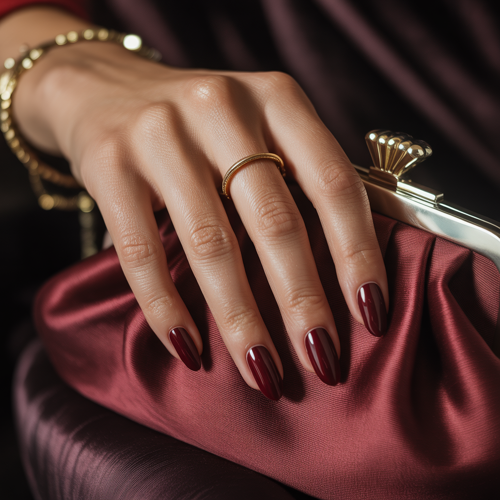 maroon nails