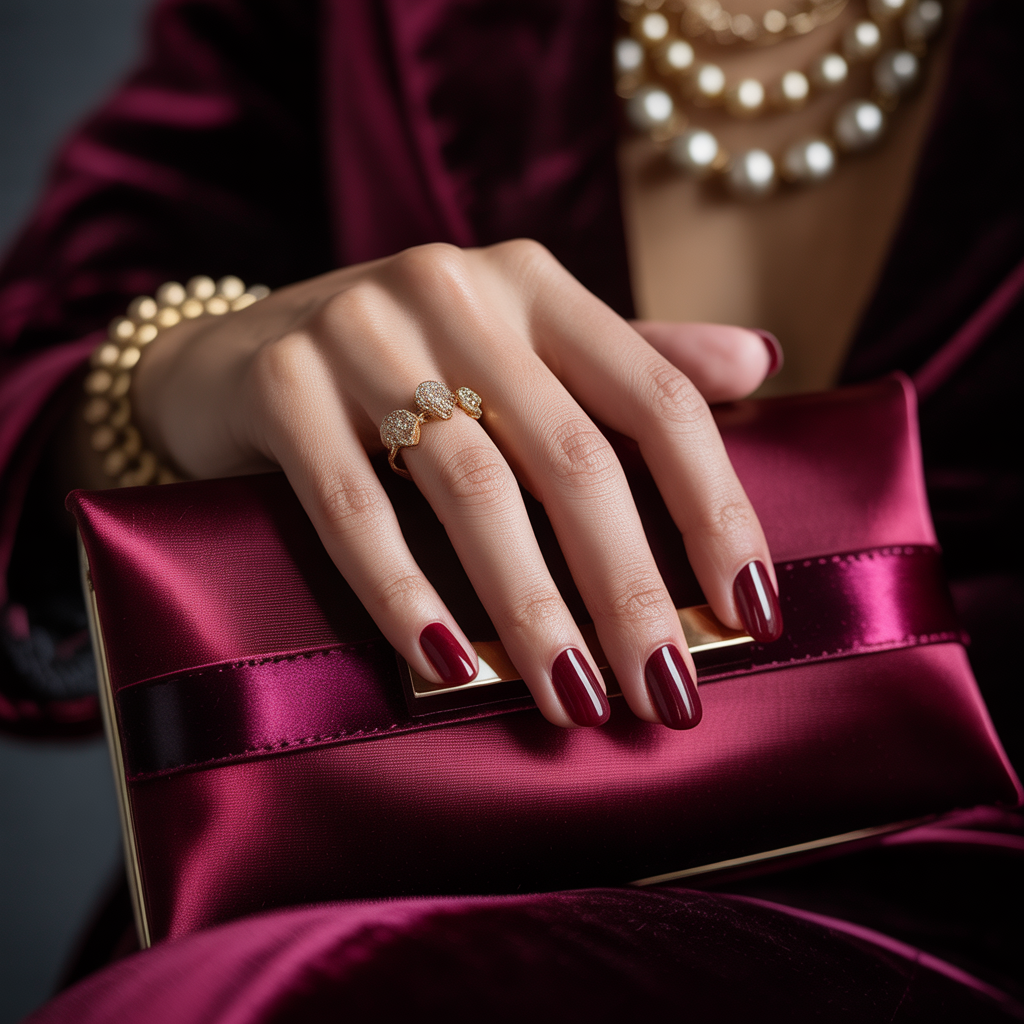 maroon nails