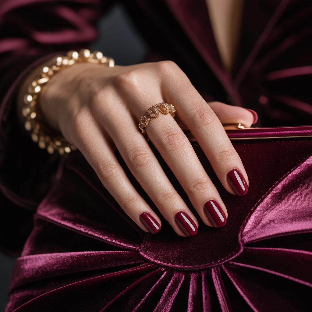 maroon nails