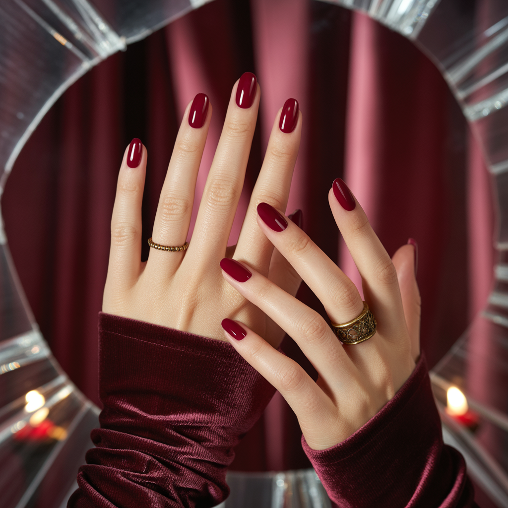 maroon nails