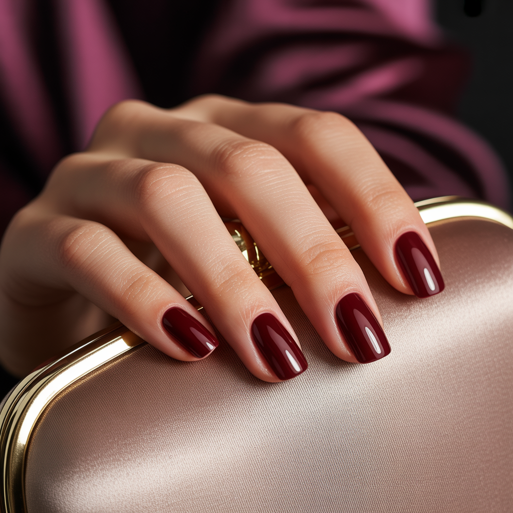 maroon nails