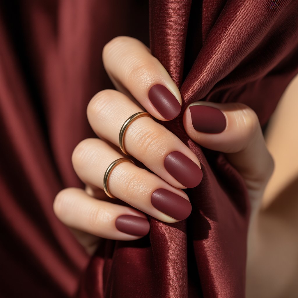 matte burgundy nails