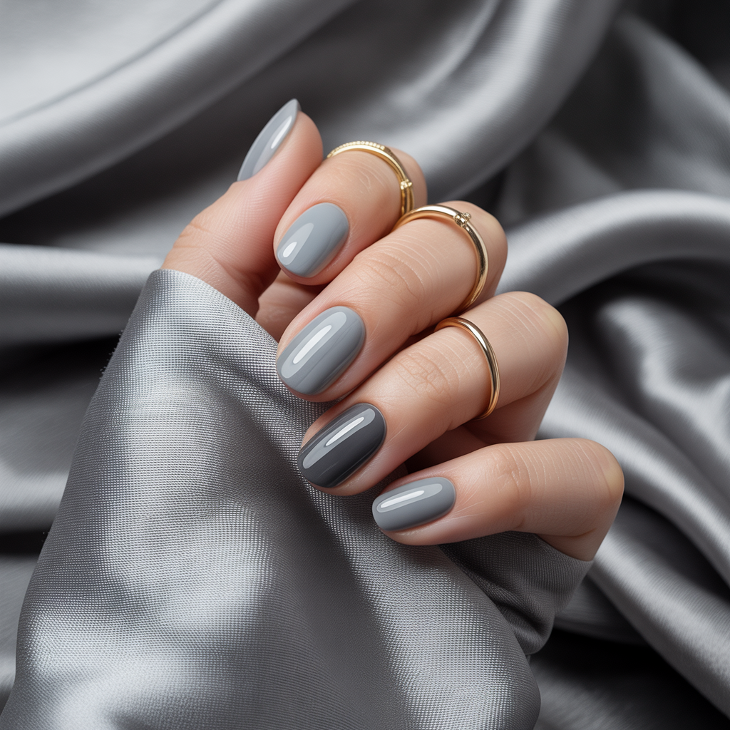 matte grey nails