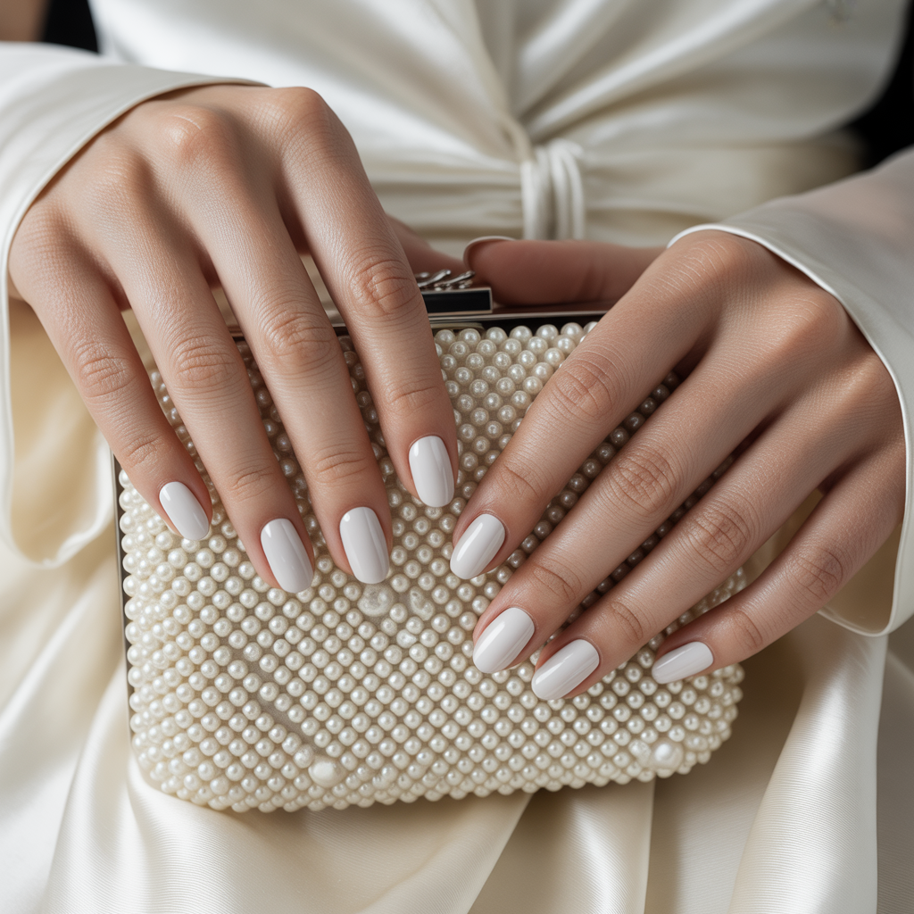 matte white nails