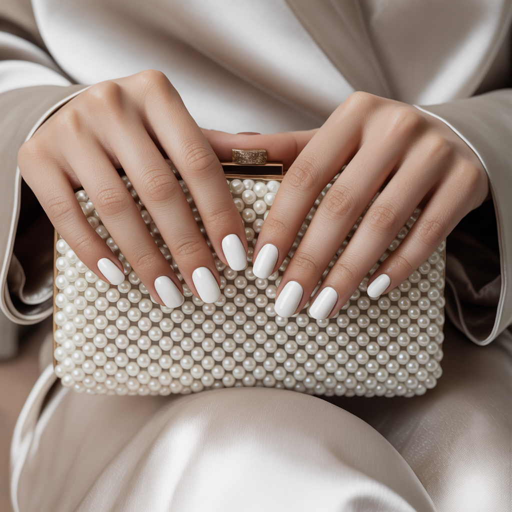 matte white nails