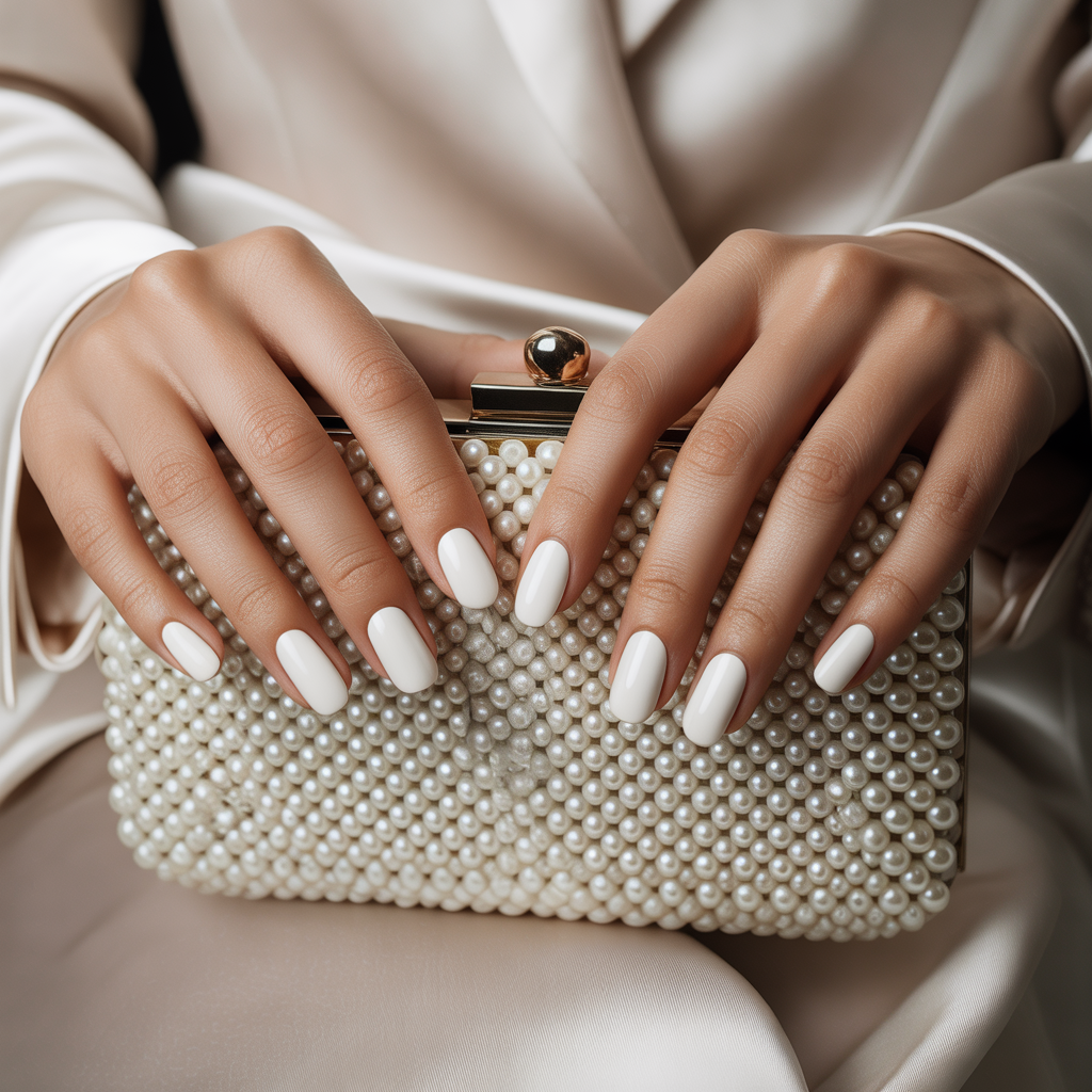 matte white nails