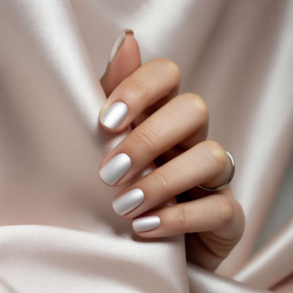 matte white nails