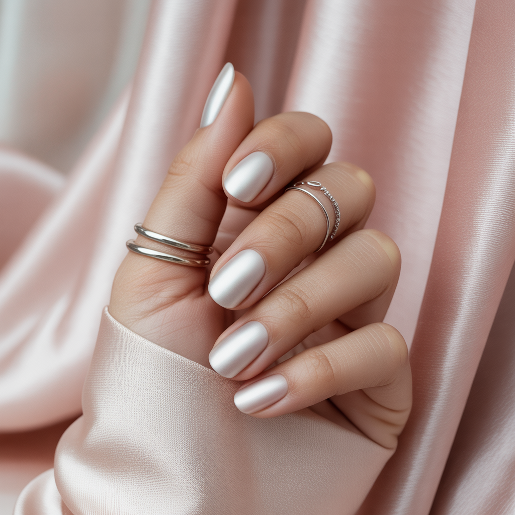 matte white nails