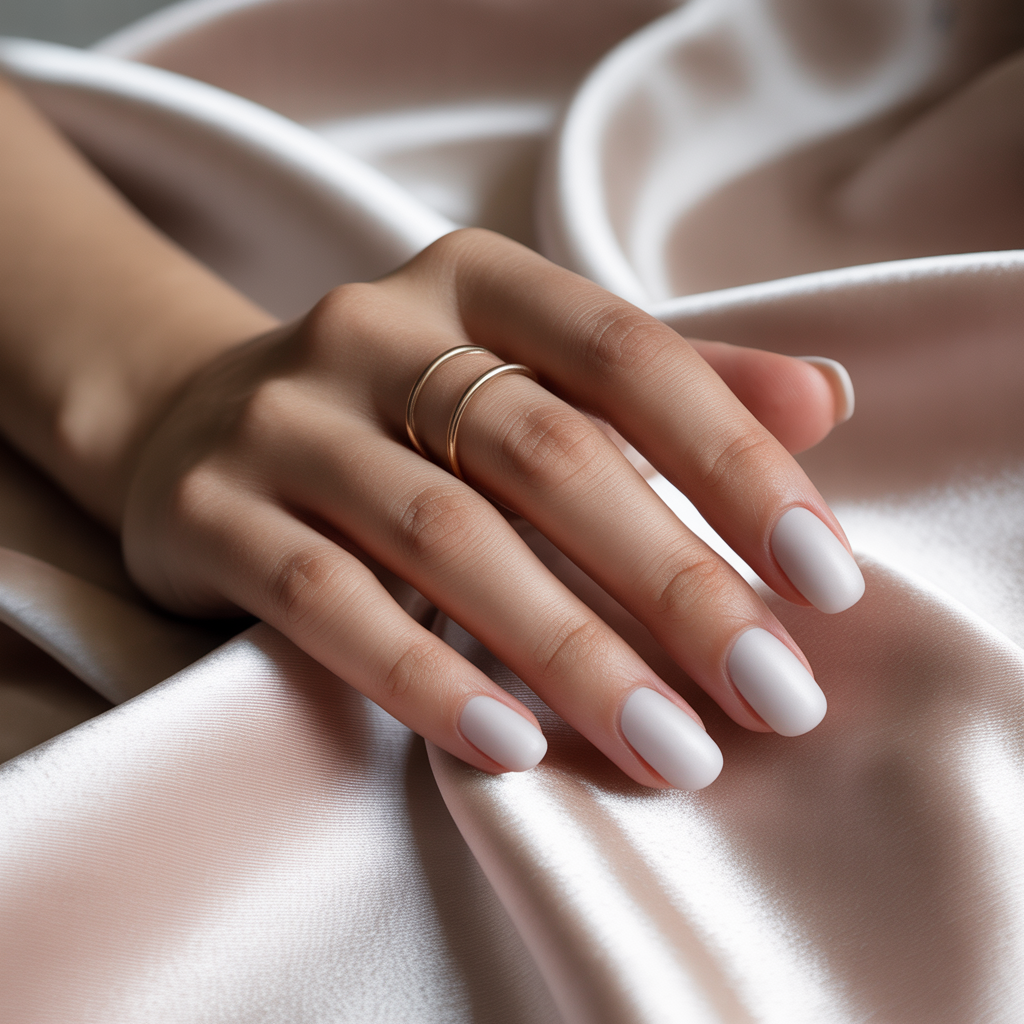 matte white nails