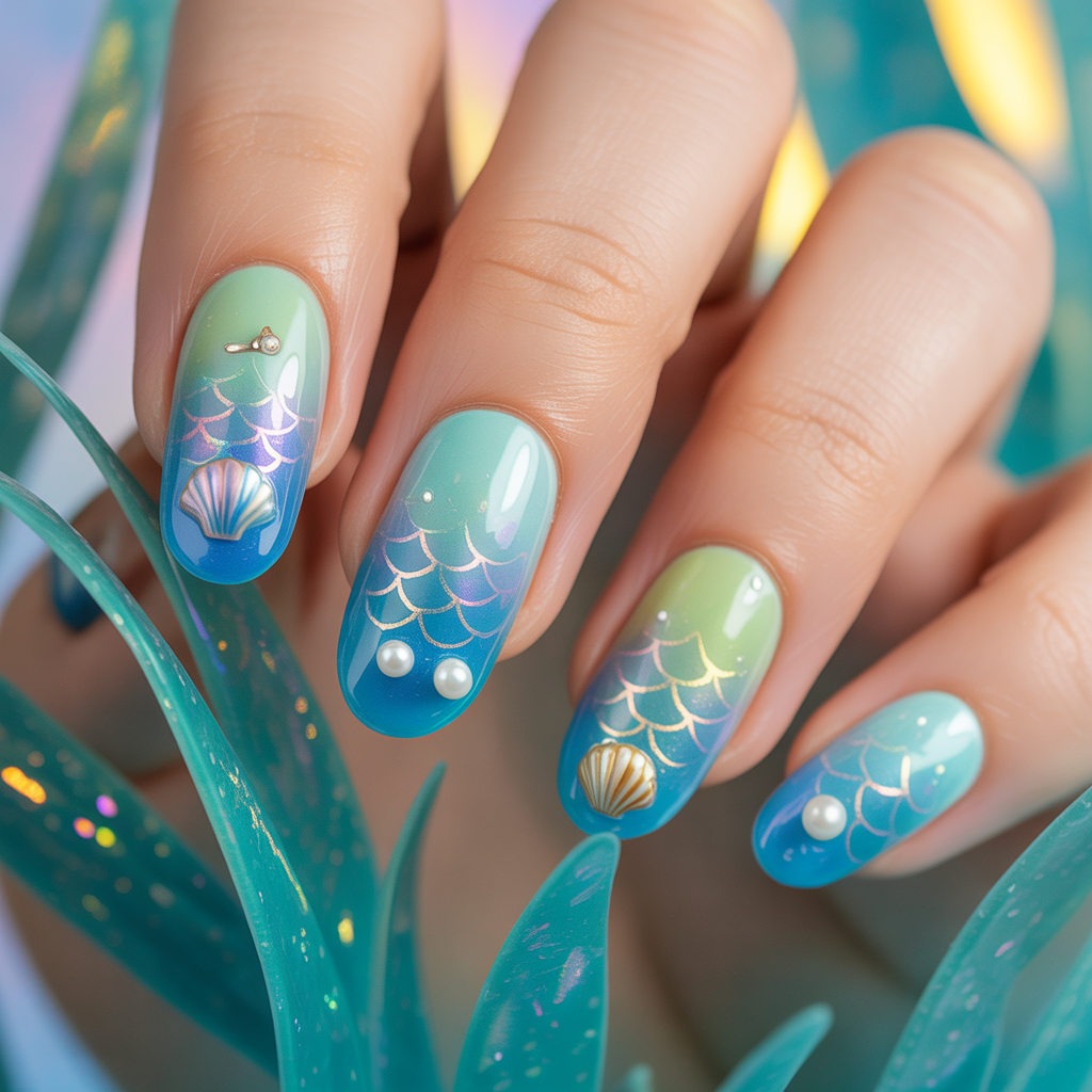 mermaid nails