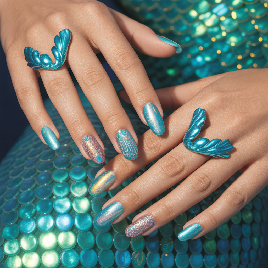mermaid nails