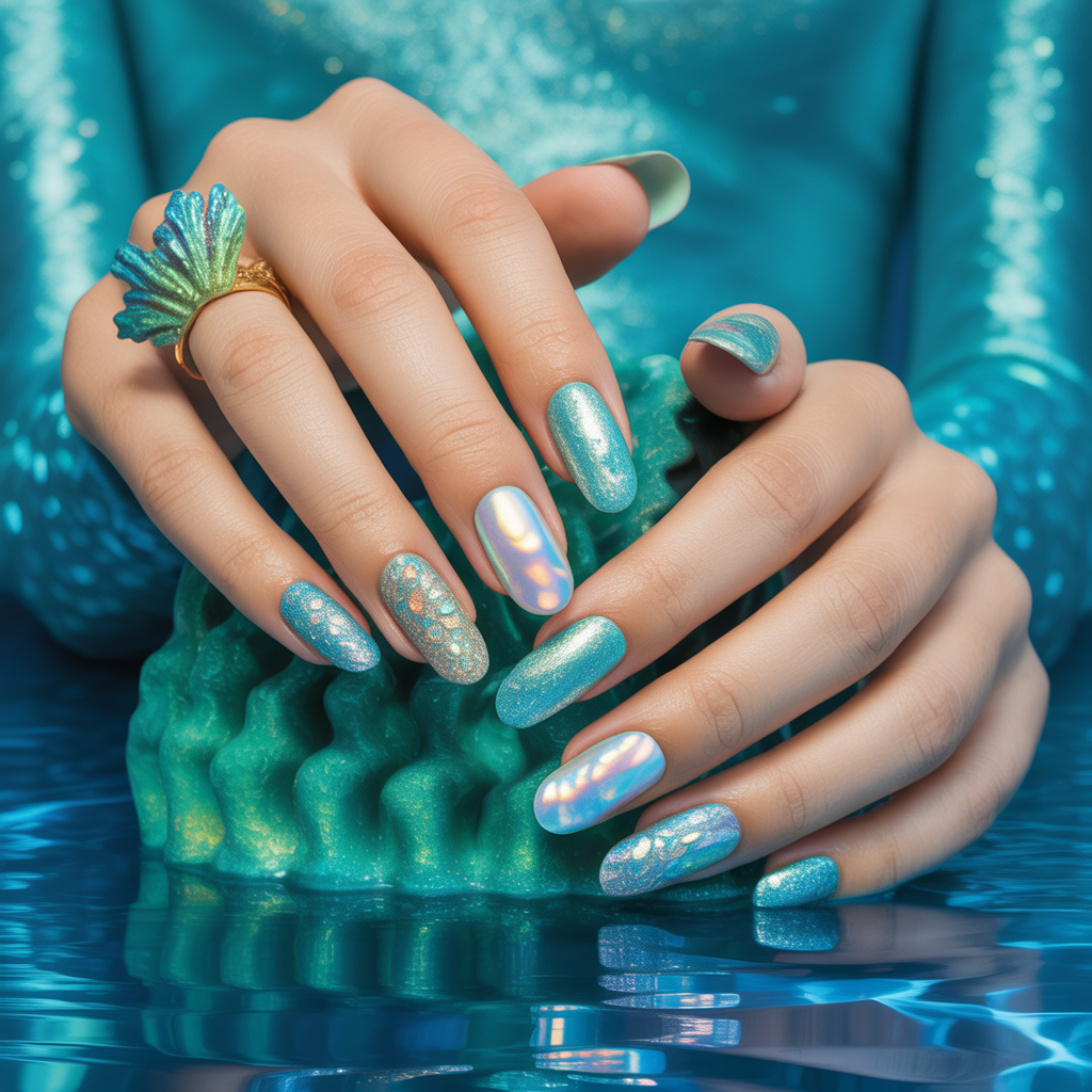 mermaid nails