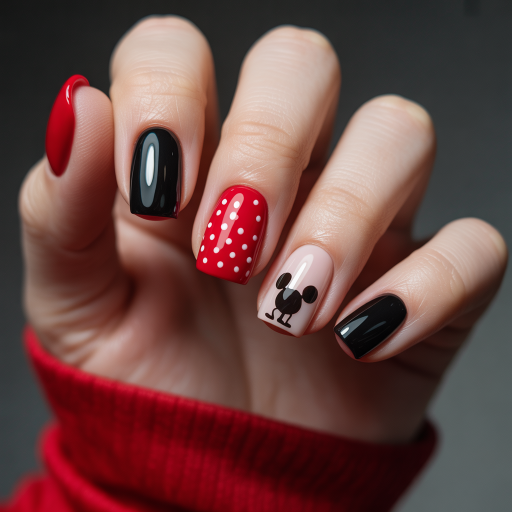 mickey mouse nails