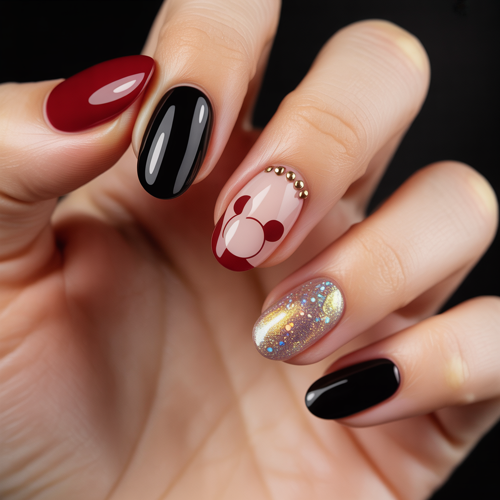 mickey mouse nails