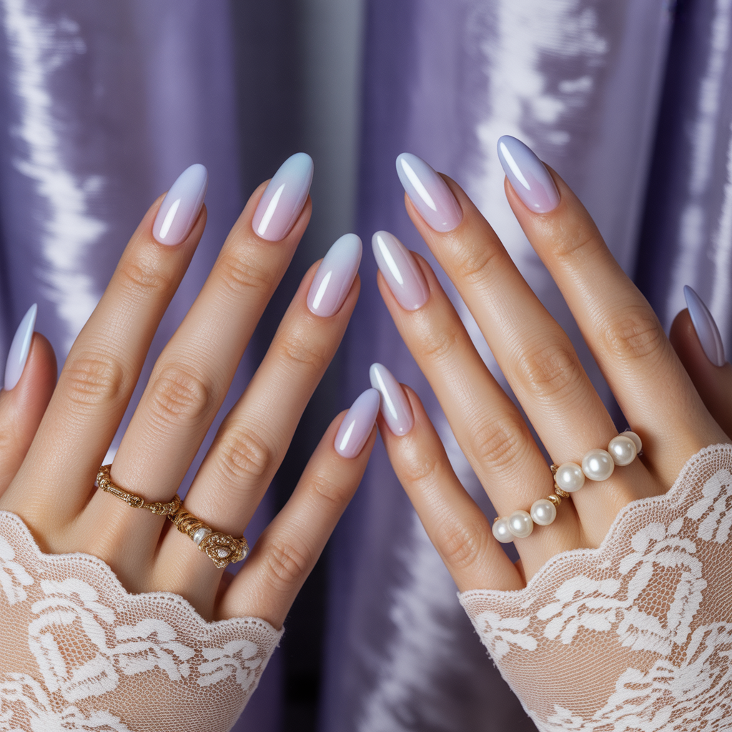 milky white nails