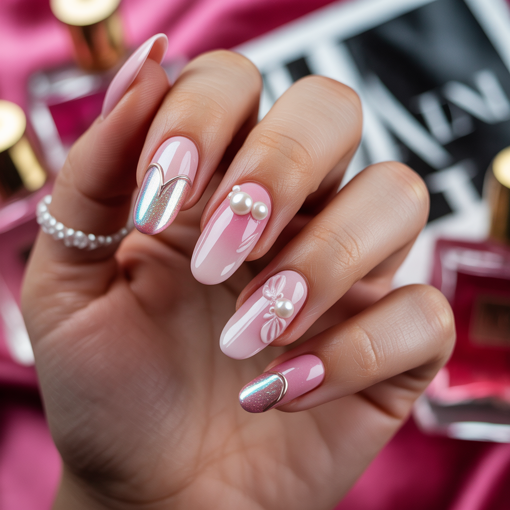 nails design pink