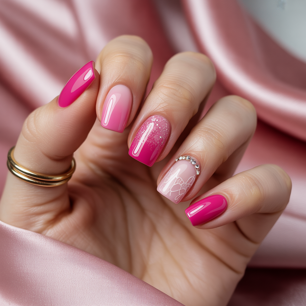 nails design pink
