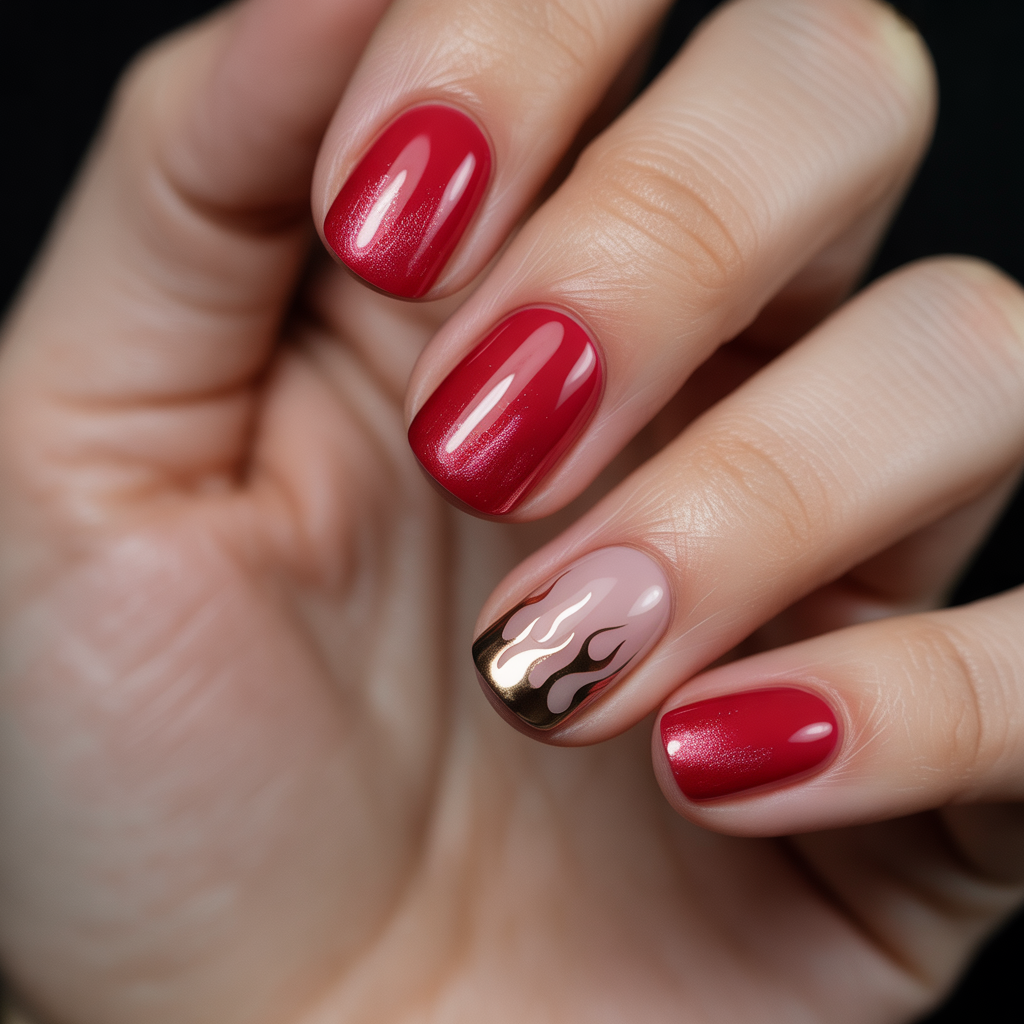 nails design red