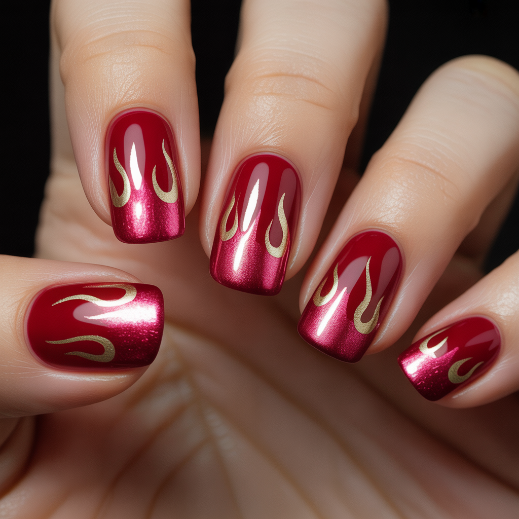 nails design red