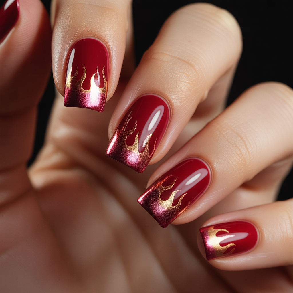 nails design red