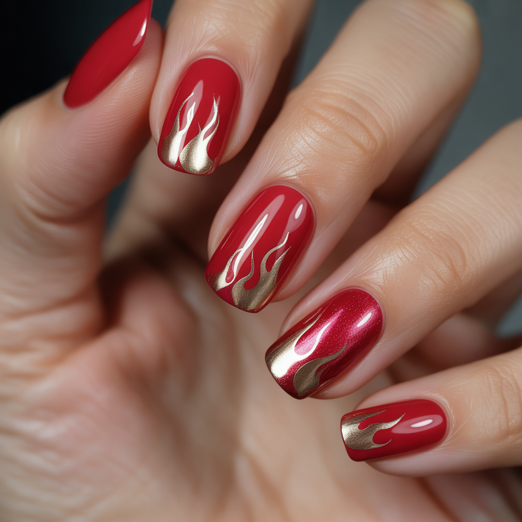 nails design red