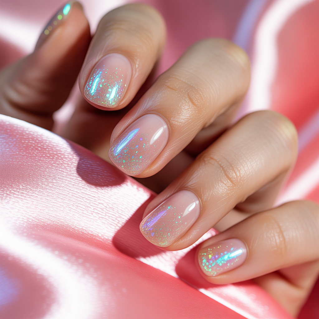 nails glitter tips