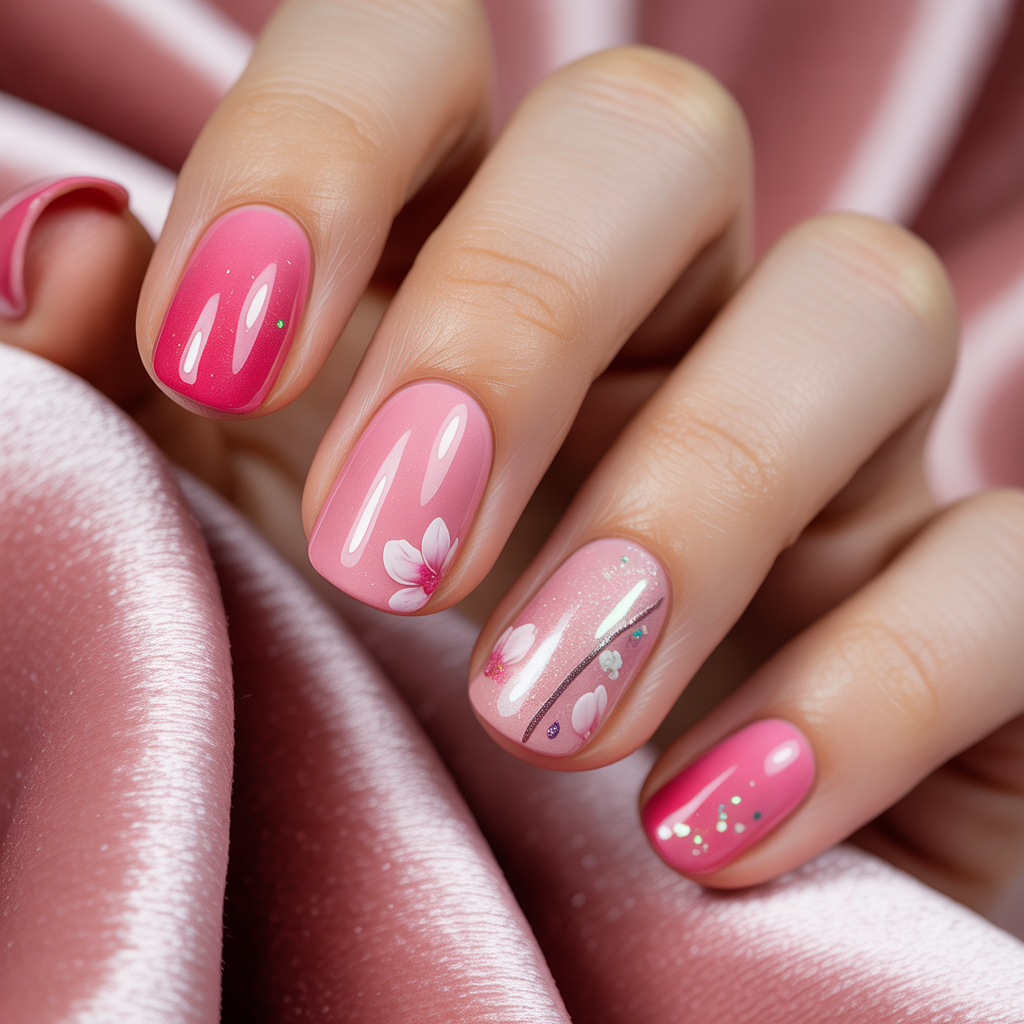 nails inspo pink