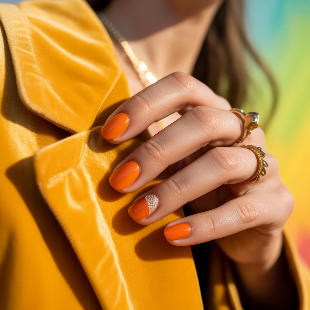 orange nails
